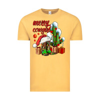 Vintage Mustard merry cowgirl  boots and cactus with gifts Vintage Tee - AdoDesignShop