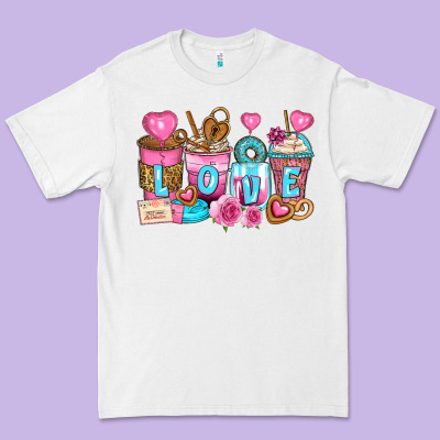 Valentine's Day Coffee Cups Premium Tee Designed By Zillion Design Studio