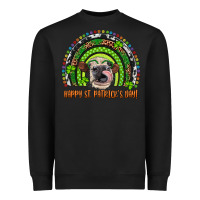 Black Western Happy St. Patrick's Day Cow Rainbow Heavyweight Sweatshirt - Artiststas