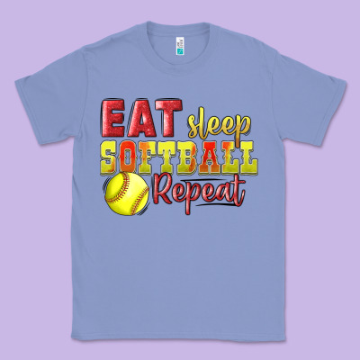 Eat Sleep Softball Repeat Classic Tee Designed By Lillyallendesigns