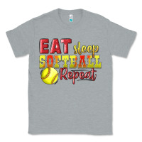 Heather Grey Eat Sleep Softball Repeat Classic Tee - LillyAllenDesigns