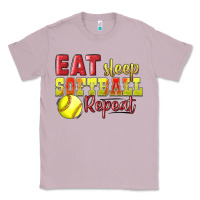 Lilac Eat Sleep Softball Repeat Classic Tee - LillyAllenDesigns