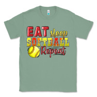 Sage Eat Sleep Softball Repeat Classic Tee - LillyAllenDesigns
