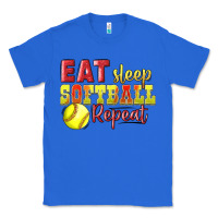 True Royal Eat Sleep Softball Repeat Classic Tee - LillyAllenDesigns