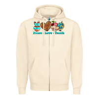 Sandshell peace love teach Zipper Hoodie - NancyCooperArtShop