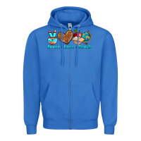 True Royal peace love teach Zipper Hoodie - NancyCooperArtShop