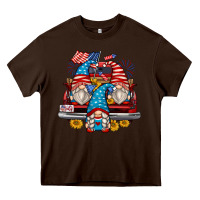 Chocolate Brown 4th of july gnomes farm truck Heavy Core Tee - Zillion Design Studio