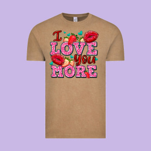 I Love You More With Lips And Strawberry Vintage Tee Designed By Adodesignshop