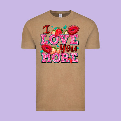 I Love You More With Lips And Strawberry Vintage Tee Designed By Adodesignshop