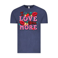 Vintage Denim i love you more with lips and strawberry Vintage Tee - AdoDesignShop
