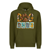 Army Green Dog Nana with Paw Premium Hoodie - texasbilliewilder