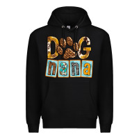 Black Dog Nana with Paw Premium Hoodie - texasbilliewilder