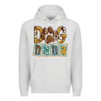 Dove Grey Dog Nana with Paw Premium Hoodie - texasbilliewilder