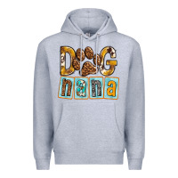Heather Grey Dog Nana with Paw Premium Hoodie - texasbilliewilder