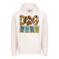 Pale Pink Dog Nana with Paw Premium Hoodie - texasbilliewilder