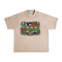 French Oak autism awareness leopard cowhide background Urban Heavy Tee - Artiststas