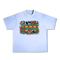 Grape Ice autism awareness leopard cowhide background Urban Heavy Tee - Artiststas