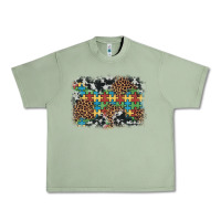 Oil Green autism awareness leopard cowhide background Urban Heavy Tee - Artiststas