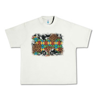 Pistachio autism awareness leopard cowhide background Urban Heavy Tee - Artiststas