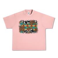 Salmon autism awareness leopard cowhide background Urban Heavy Tee - Artiststas