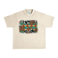 Sandshell autism awareness leopard cowhide background Urban Heavy Tee - Artiststas