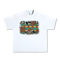 White autism awareness leopard cowhide background Urban Heavy Tee - Artiststas