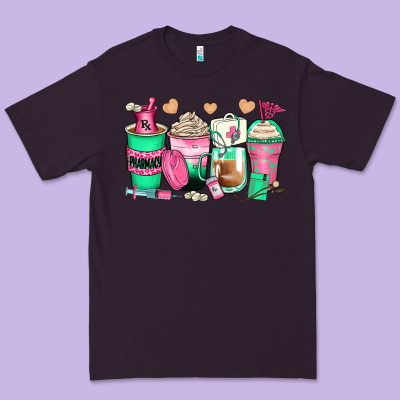 Pharmacy Coffee Cups Premium Tee Designed By Zillion Design Studio