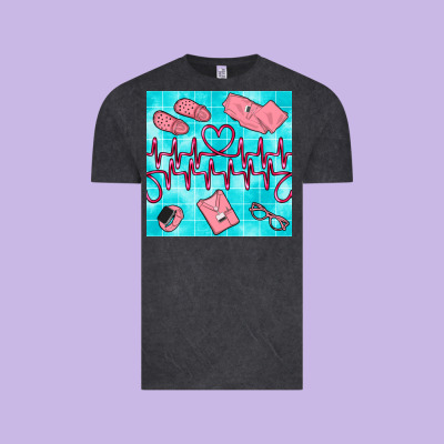 Nurse Heart Beat Seamless Pattern Vintage Tee Designed By Bundleandbundleshop