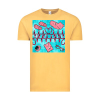 Vintage Mustard nurse heart beat seamless pattern Vintage Tee - BundleAndBundleShop