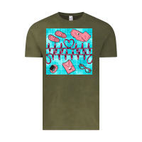 Vintage Olive nurse heart beat seamless pattern Vintage Tee - BundleAndBundleShop