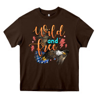 Chocolate Brown wild and free Heavy Core Tee - Zillion Design Studio