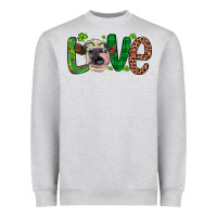 Heather Grey Western St. Patrick's Day Love Cow Heavyweight Sweatshirt - Artiststas