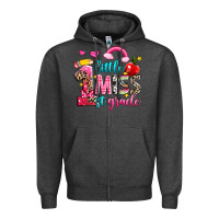 Charcoal Heather little miss first grade Zipper Hoodie - NancyCooperArtShop