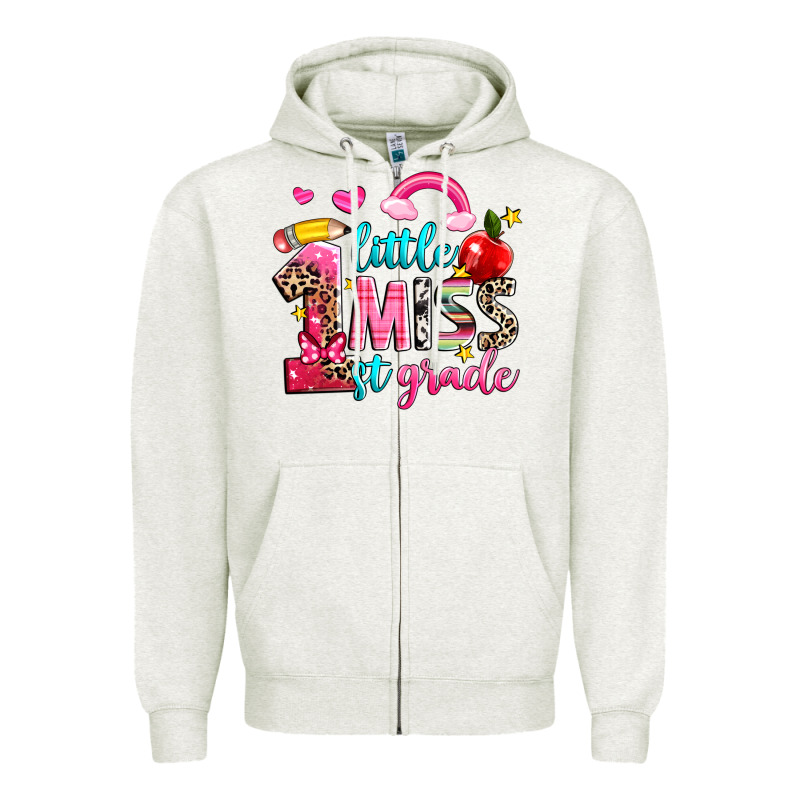 Little Miss First Grade Zipper Hoodie by NancyCooperArtShop | Teevron