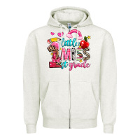 Oatmeal Heather little miss first grade Zipper Hoodie - NancyCooperArtShop