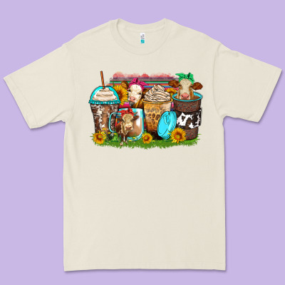 Heifers Coffee Cups Premium Tee Designed By Zillion Design Studio