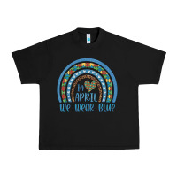 In April We Wear Blue Autism Awareness Leopard Rainbow Urban Heavy Tee | Teevron