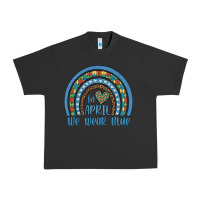 Pigment Black in april we wear blue autism awareness leopard rainbow Urban Heavy Tee - Artiststas