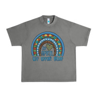 Tornado in april we wear blue autism awareness leopard rainbow Urban Heavy Tee - Artiststas