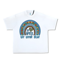 White in april we wear blue autism awareness leopard rainbow Urban Heavy Tee - Artiststas
