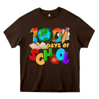 Chocolate Brown 100 days of school Heavy Core Tee - texasbilliewilder
