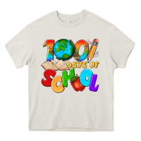 Cream 100 days of school Heavy Core Tee - texasbilliewilder