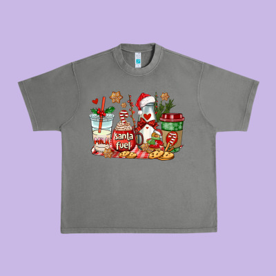 Santa Fuel Coffee Cups Urban Heavy Tee Designed By Adodesignshop