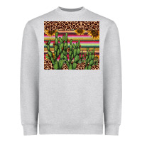 Heather Grey cactus serape Heavyweight Sweatshirt - AdoDesignShop