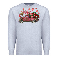 Heather Grey love truck with roses and leopard Premium Sweatshirt - RanaPortraitStore