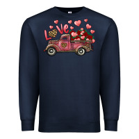 Navy love truck with roses and leopard Premium Sweatshirt - RanaPortraitStore