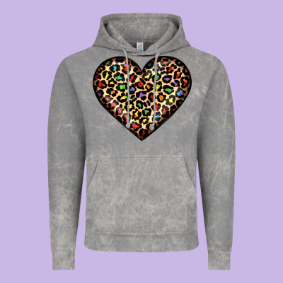 Pride Leopard Heart Vintage Hoodie Designed By Jahusdesignshop