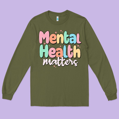 Mental Health Matters Long Sleeve Tee Designed By Maliassmallbusiness
