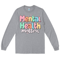 Heather Grey mental health matters Long Sleeve Tee - MaliasSmallBusiness