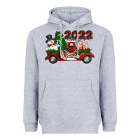 Heather Grey happy new year 2022 christmas truck with american flag Heavyweight Hoodie - Jasminsmagicworld